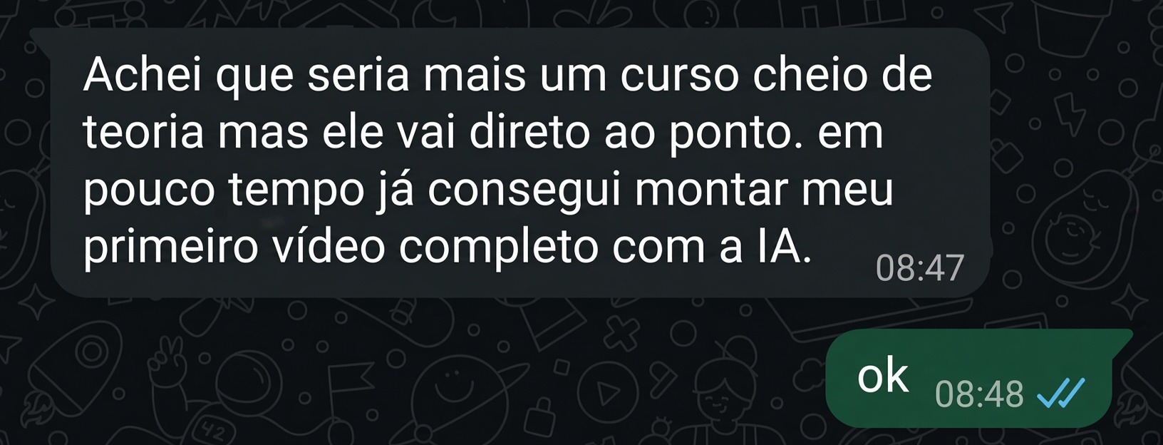 Relato de aluno em conversa, imagem 4 de 5